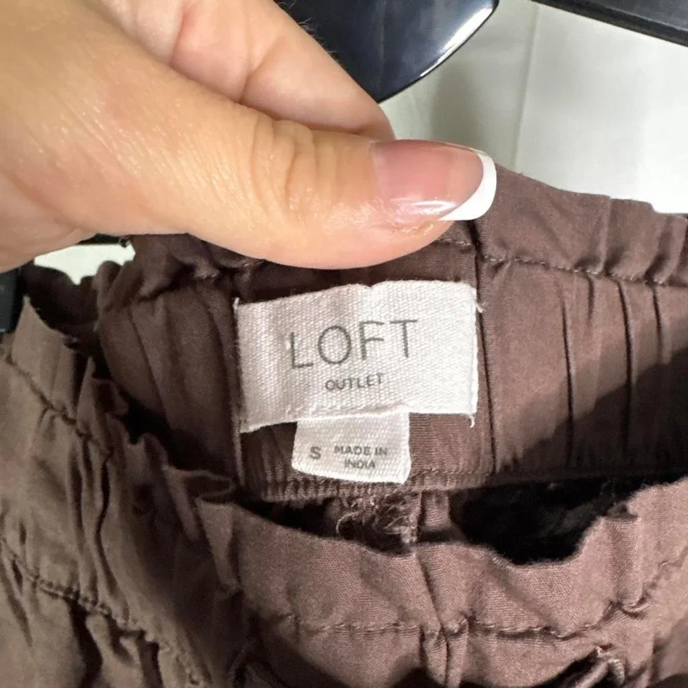 Loft brown linen shorts